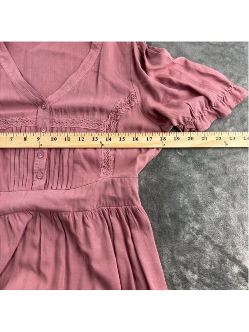 Baltic Born Dress Women's M Maxi Cottagecore Ruffle Romantic Smocked Pink Boho - Picture 10 of 15
